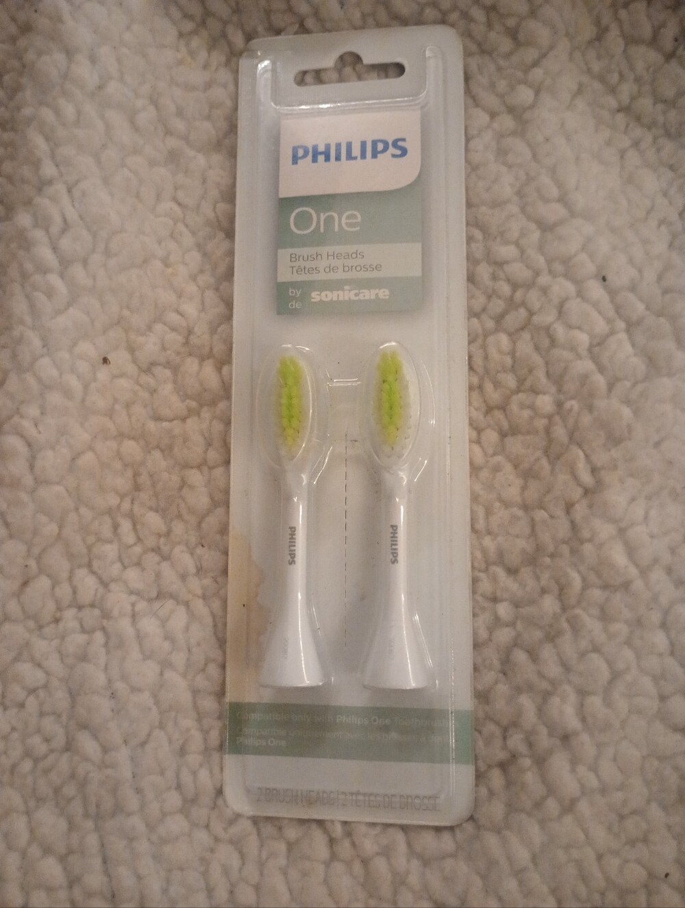 Philips White Replacement Brush Heads with Green Bristles — 2 Pack